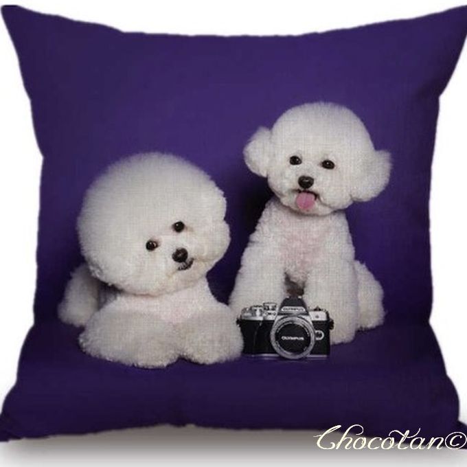 【送料無料】ビションフリーゼ ⑳ クッションカバー【新品】拍卖