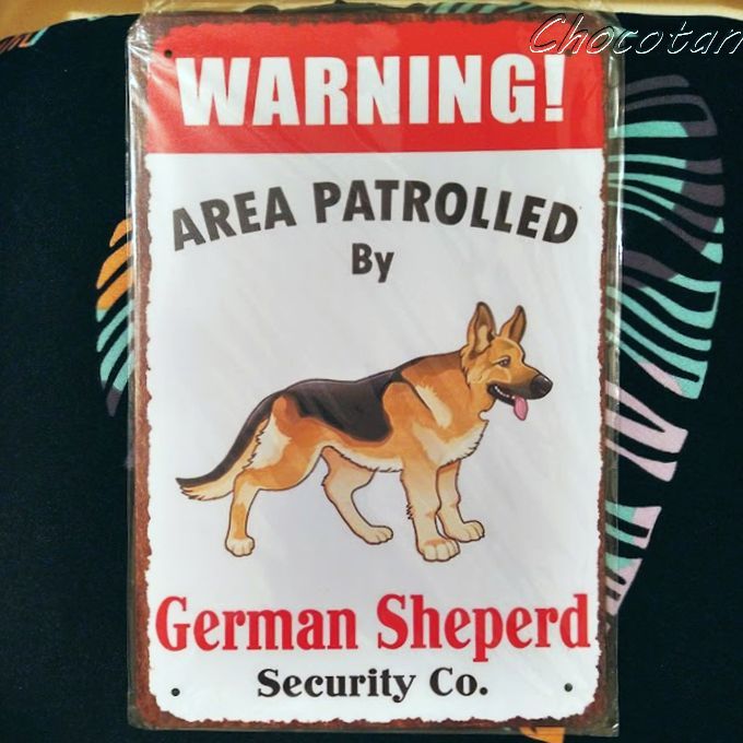 【送料無料】German Sheperd ジャーマン シェパード ⑧ 要注意 メタルサインプレート【新品】拍卖