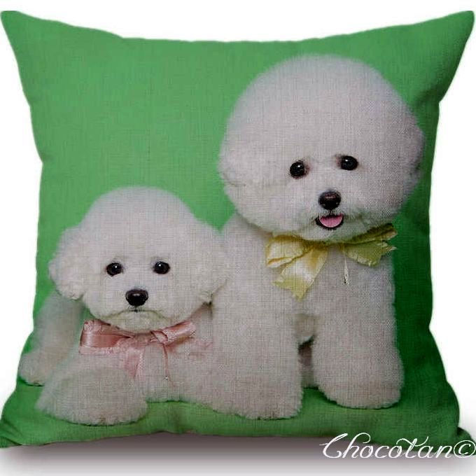 【送料無料】ビションフリーゼ ⑳ クッションカバー【新品】拍卖