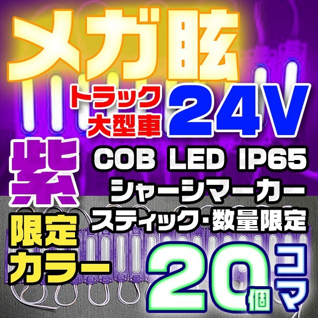 【限定大特価】20コマ 紫 24V シャーシマーカー 20個 LED スティック拍卖