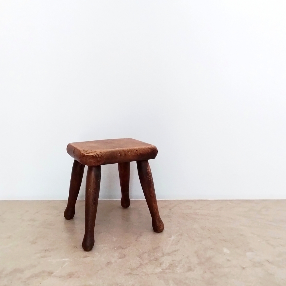 イギリス アンティーク ミルキングスツール 20世紀初頭 腰掛け ステップ 展示台 古家具 古道具 ブロカント拍卖