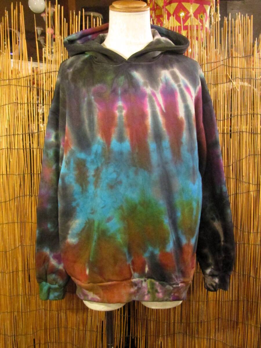 ①新品*男女兼用*スウェット生地*裏起毛*タイダイ染め*パーカー拍卖