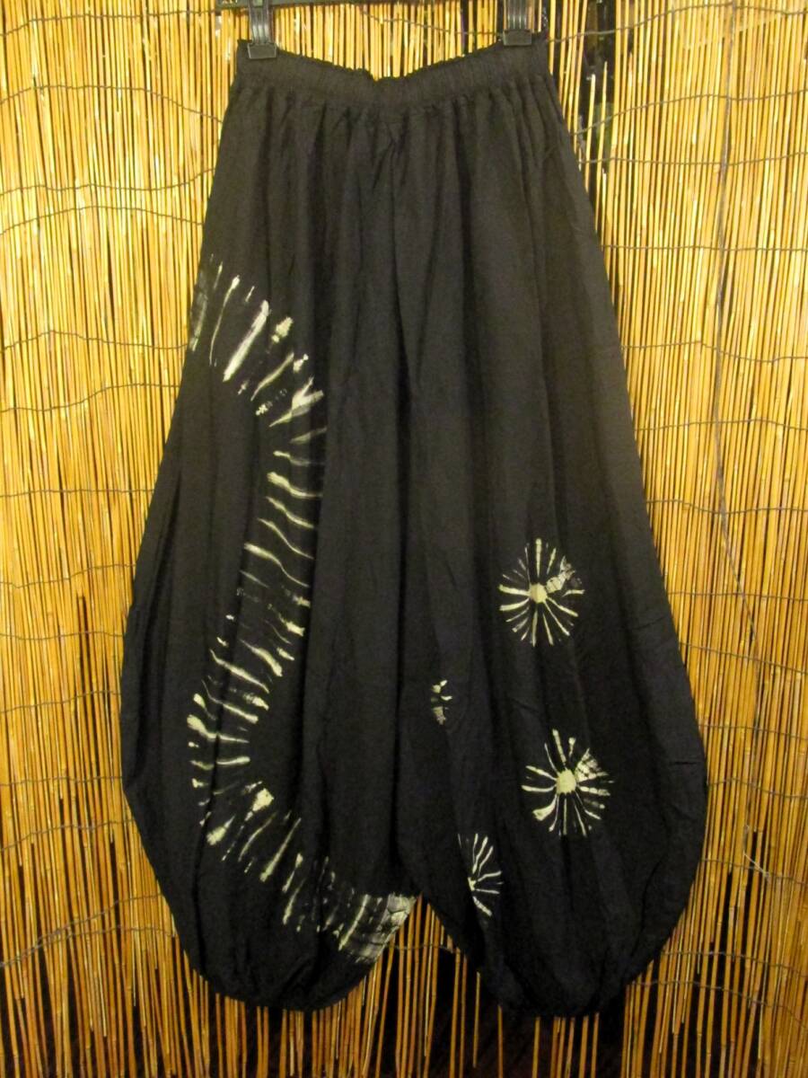 ⑩新品*男女兼用*モノトーンタイダイ染め*レーヨン素材*ゆったりシルエット*ビッグアラジンパンツ*バルーンパンツ拍卖