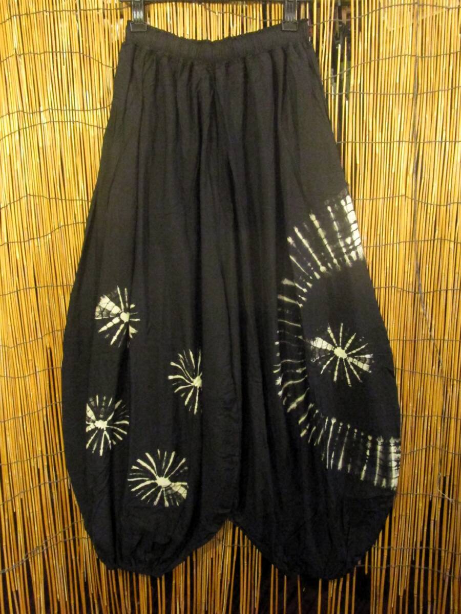 ⑫新品*男女兼用*モノトーンタイダイ染め*レーヨン素材*ゆったりシルエット*ビッグアラジンパンツ*バルーンパンツ拍卖