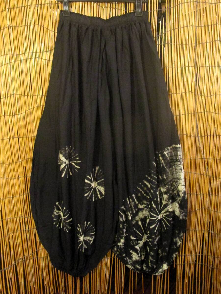 ⑪新品*男女兼用*モノトーンタイダイ染め*レーヨン素材*ゆったりシルエット*ビッグアラジンパンツ*バルーンパンツ拍卖