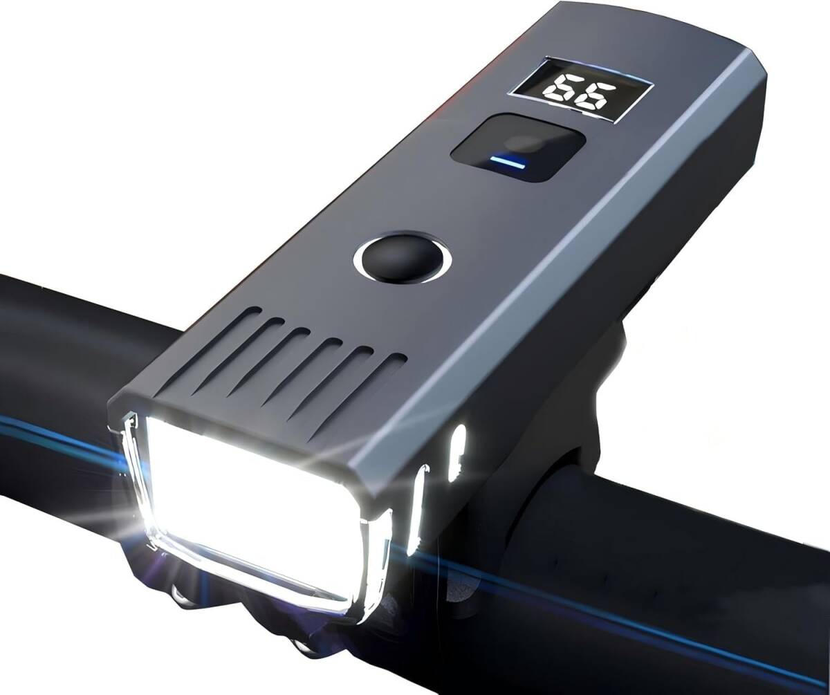 デジタル表示でカッコイイ 自動点灯 光センサー 自転車ライト USB充電式 4モード 2000mAh IP65防水 1000ルーメン IPX4防水 拍卖