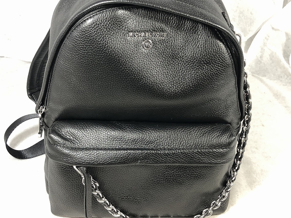 マイケルコース MICHAEL KORS スレーター ミディアム ペブルドレザー バックパック ブラック拍卖