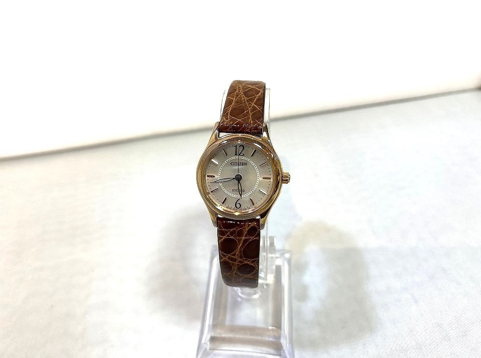 シチズン CITIZEN エクシード ラウンドフェイス エコドライブ ソーラー アナログ 腕時計 ブラウン、ピンクゴールド系 B036-T020283拍卖