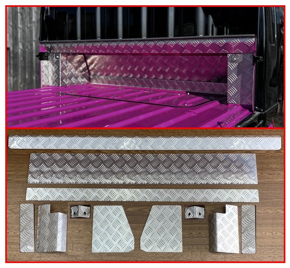 ★軽トラ ハイゼットジャンボ S500P用 キャビンアンダーバックパネル アルミ縞板 11点SET 拍卖