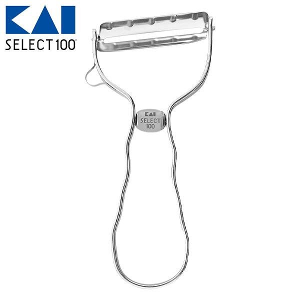 ピーラー T型 貝印 SELECT100 日本製 よく切れる 斜め刃 ステンレス製 皮むき 芽取り スライサー 新生活 送料無料 2M◇ 貝印T型ピーラー拍卖