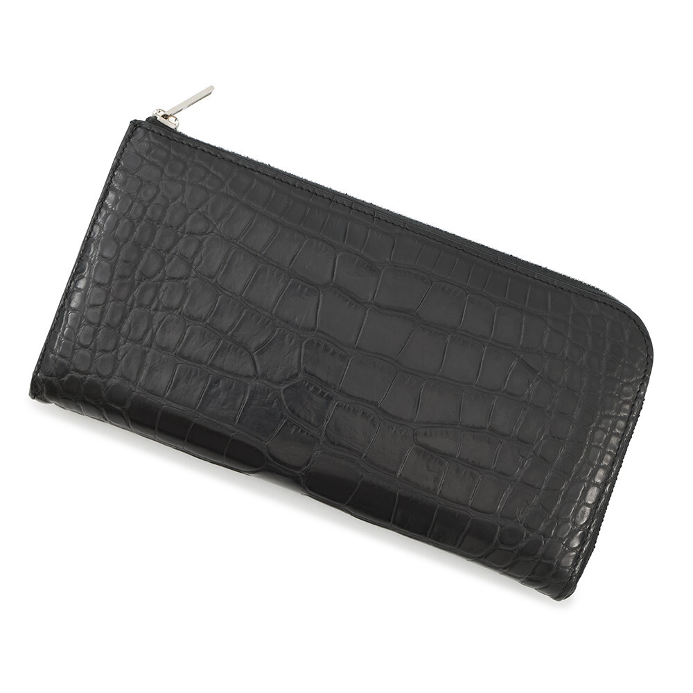 エルメス 長財布 リミックス コンバイン ブラック/シルバー金具 アリゲーターマット C刻印 HERMES 財布 黒 【安心保証】拍卖