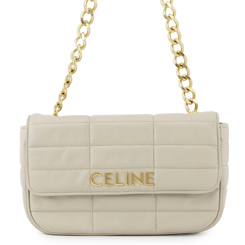 セリーヌ チェーンショルダーバッグ マトラッセ モノクローム 111273 CELINE ワンショルダー 【安心保証】拍卖