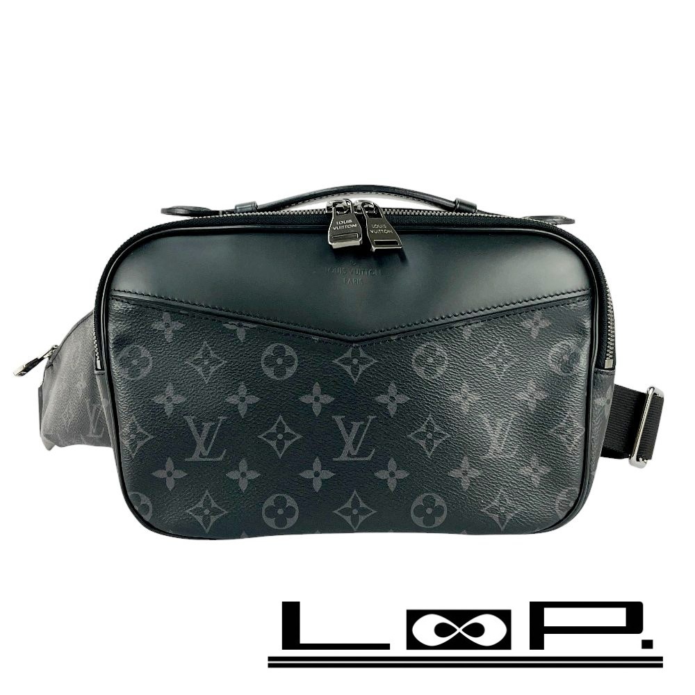 ■美品■IC■ ルイヴィトン バムバッグ ボディ ウエスト ポーチ モノグラムエクリプス ブラック グレー M42906 【417184】7拍卖