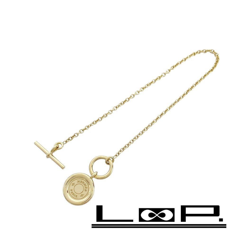 ■新同■磨き済■ エルメス セリエ アミュレット ブレスレット アクセサリー ゴールド K18 750 YG 【435553】3拍卖