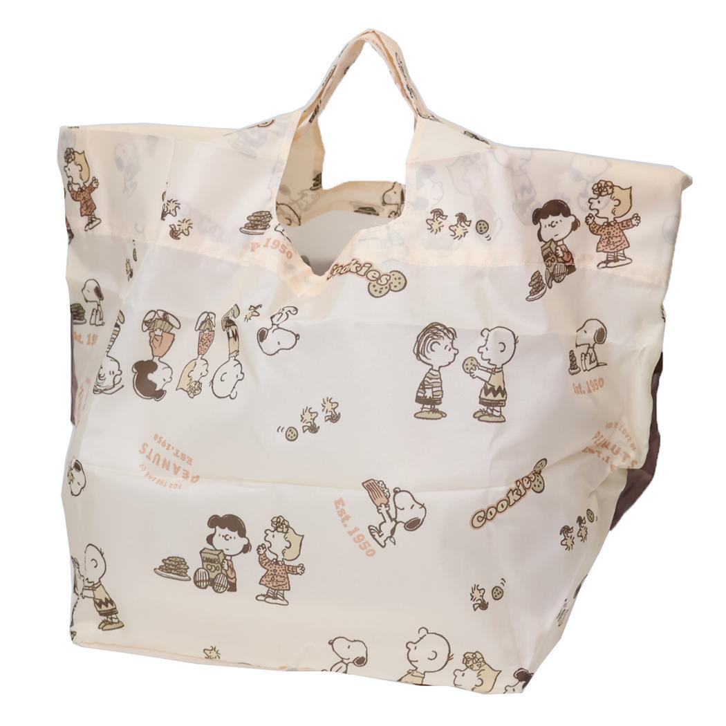 スヌーピー エコバッグ 底板付きエコバッグmini外ポケット付き COOKIE ピーナッツ カミオジャパン ショッピングバッグ 折拍卖