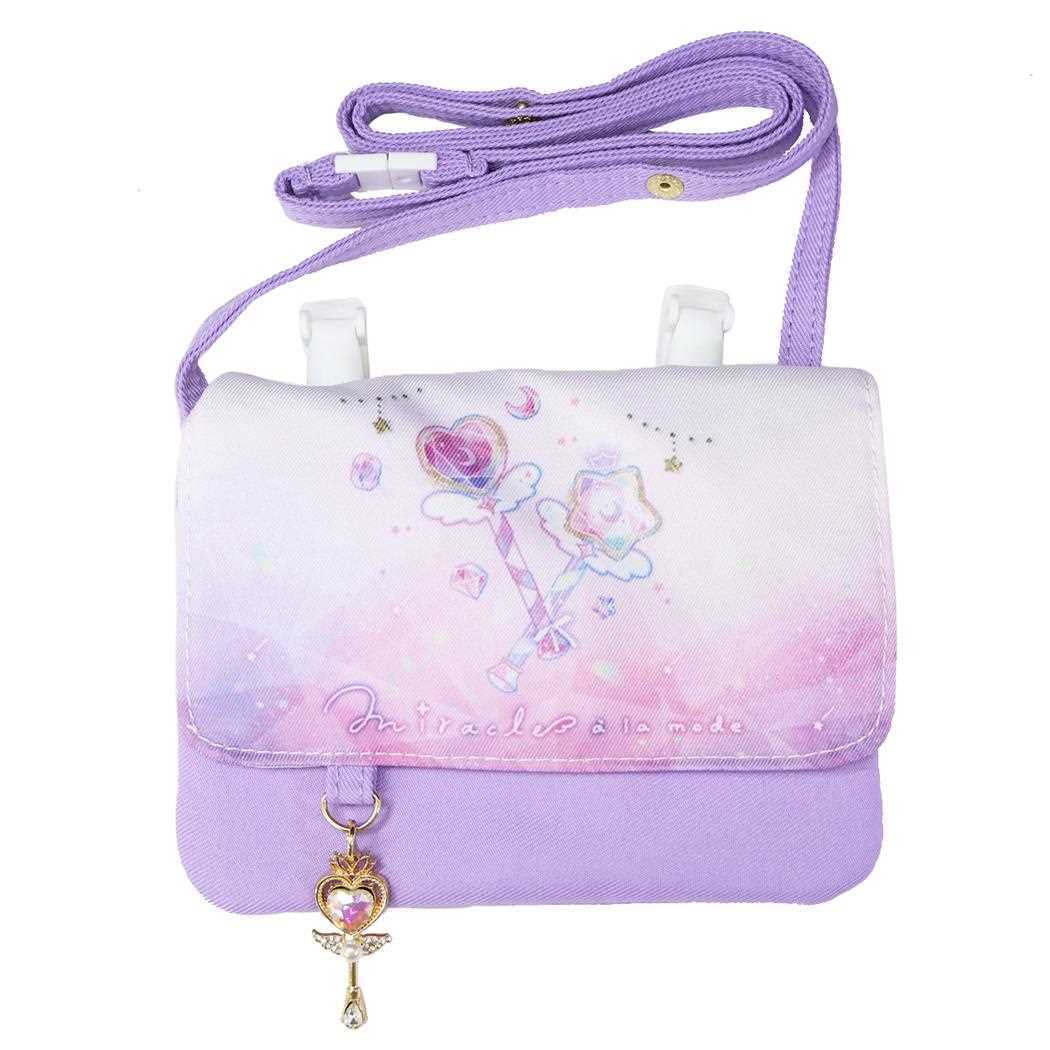 クリップポケット 横長タイプショルダーひもつき どこでもポッケ ミラクルアラモード カミオジャパン キッズポシェット かわいい グ拍卖