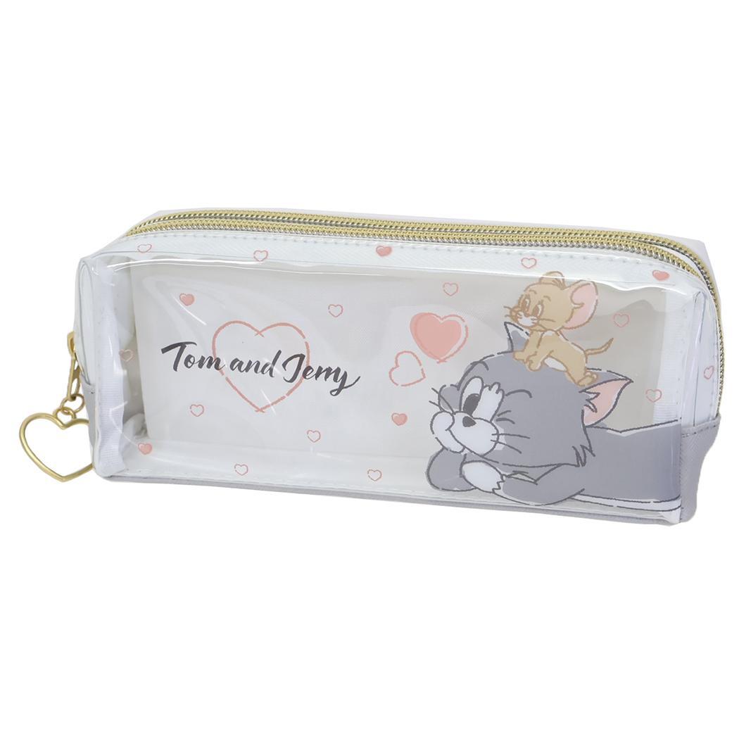トムとジェリー ペンポーチ ツインファスナーペンケース ハートちらし ワーナーブラザース カミオジャパン 新学期準備文具 キャラク拍卖