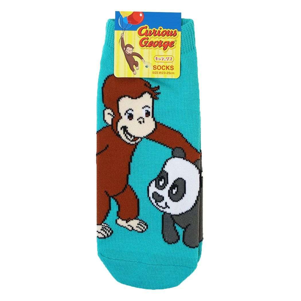 おさるのジョージ グッズ 女性用靴下 絵本キャラクター レディースソックス ジョージとパンダ拍卖