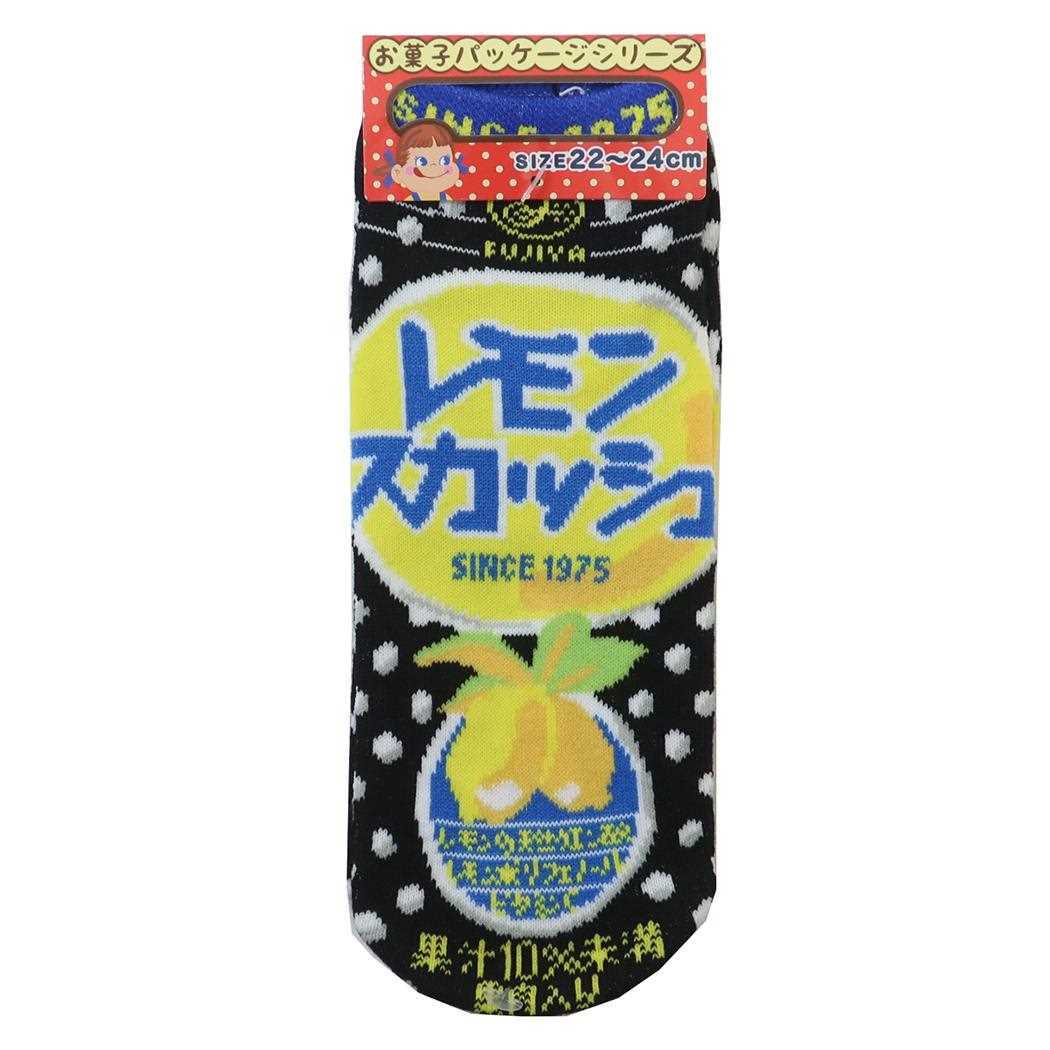 女性用靴下 レモンスカッシュ ソックス レディース お菓子パッケージ かわいい拍卖