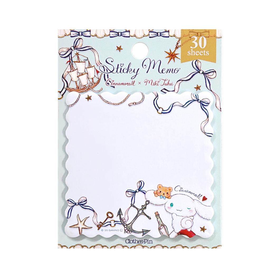 サンリオキャラクターズxたけいみき 付箋 ふせん マリン シナモロール サンリオ クローズピン 新学期準備文具 事務用品 付せん拍卖