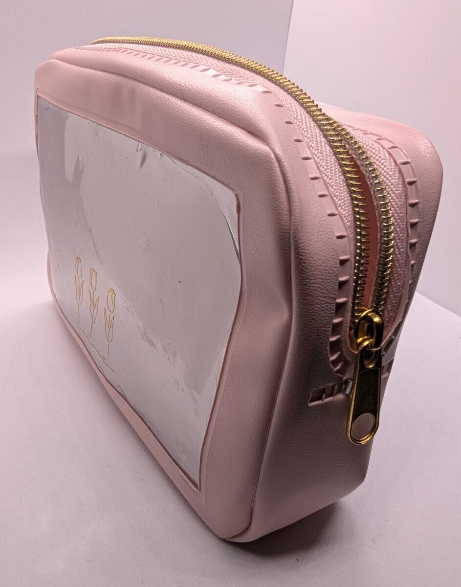 ★【マジックミラー仕様】多目的特殊ポーチ◆目隠し収納◆防犯観察ケース ピンク...拍卖