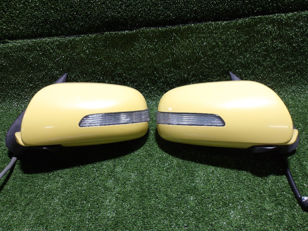 【ヤ①】ダイハツ エッセ L245S/L235S 純正 左右ミラーセット 電動格納 8P ターン付 ヒーター付き サンシャインイエロー/541拍卖