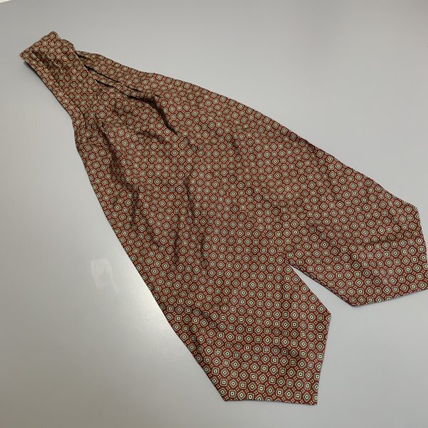 1円〜 Giorgio Armani ジョルジオ・アルマーニ アスコットタイ 茶 総柄 シルク C4518拍卖