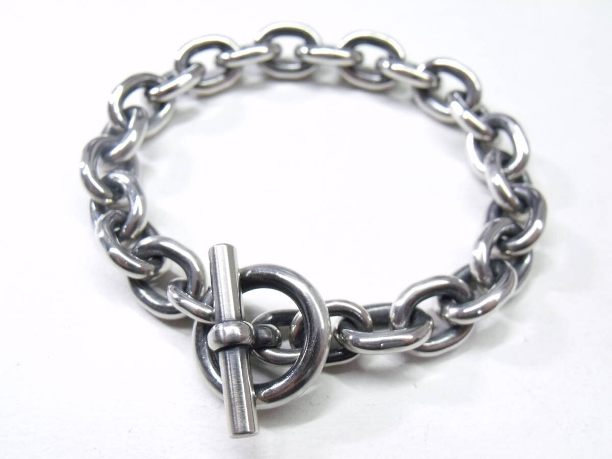 シルバー925 小豆ブレスレット【ミドル(太)タイプ】【Size L 内円周18.25cm】日本製 重量64g ビンテージ加工 アズキ チェーン SILVER拍卖