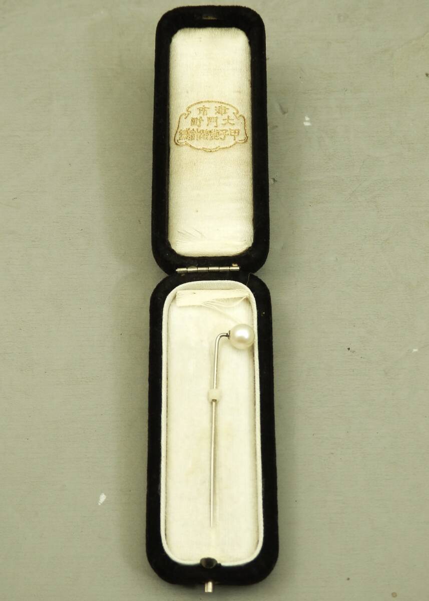 パール・真珠 ピンブローチ 骨董部類 約0.92g 現状品 売り切り拍卖