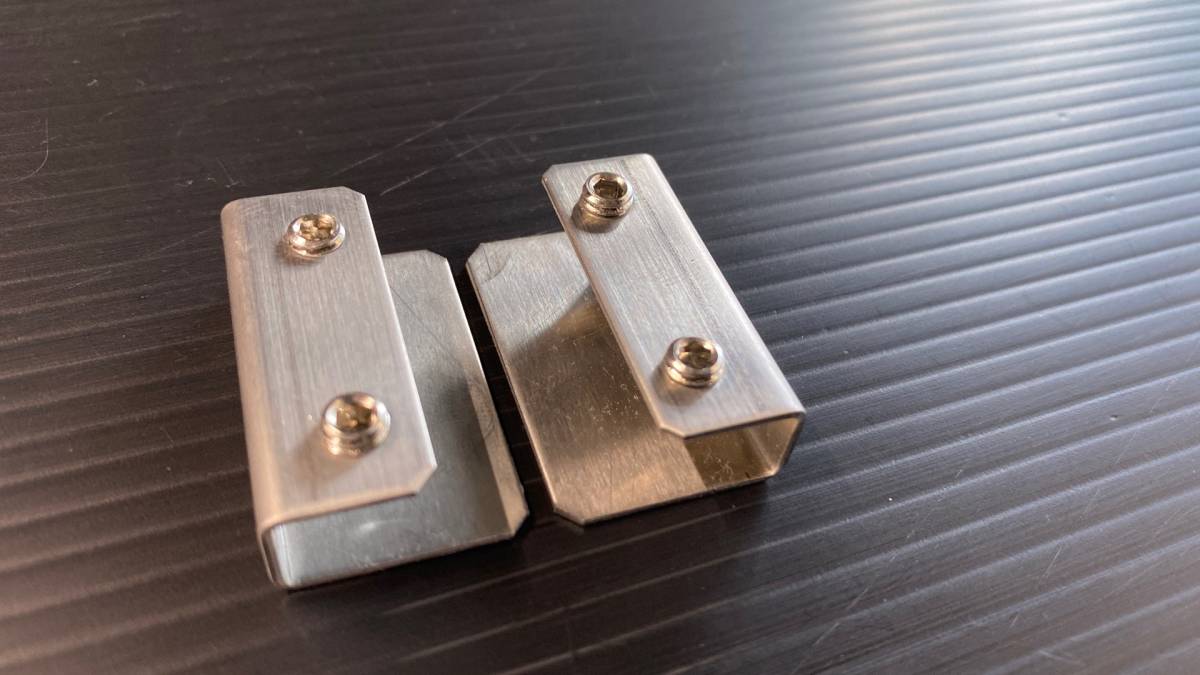 コの字ステー ステンレス製 エアロパーツ リアウイング トランクスポイラー 取り付け用 金具(大) 2個セット③拍卖