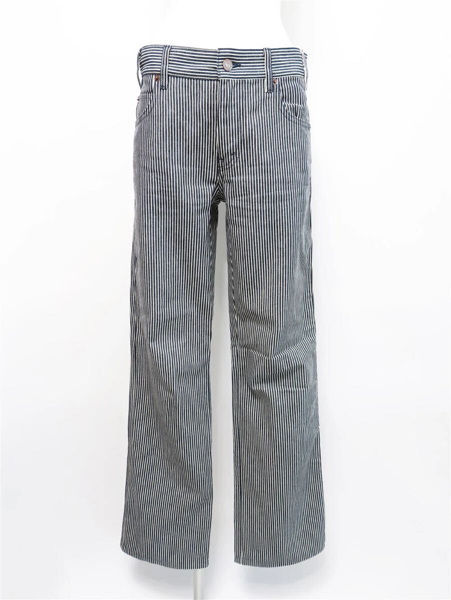 70508 CELINE / セリーヌ ヒッコリー ストライプ デニム パンツ拍卖