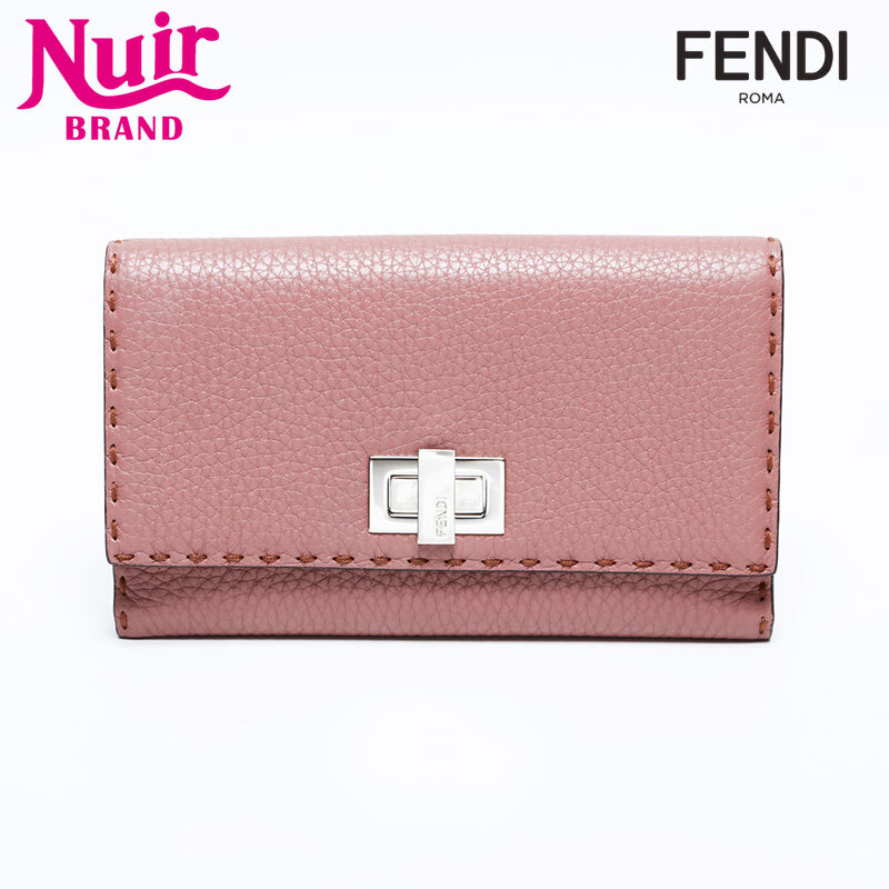 フェンディ FENDI 二つ折り財布 セレリア レザー ピンク拍卖