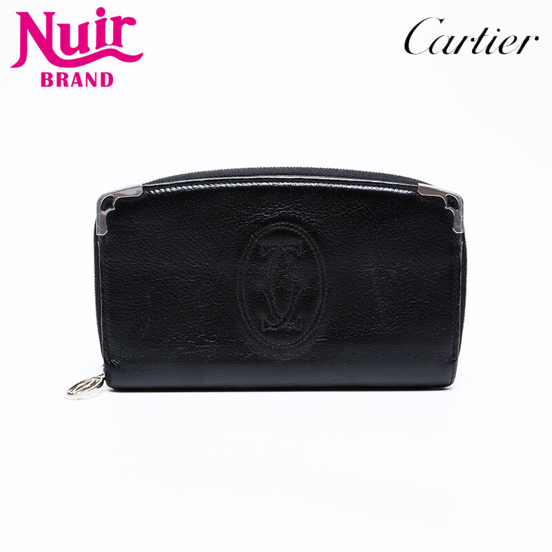 カルティエ CARTIER 長財布 マスト ドゥ ラウンド ジップ ブラック拍卖