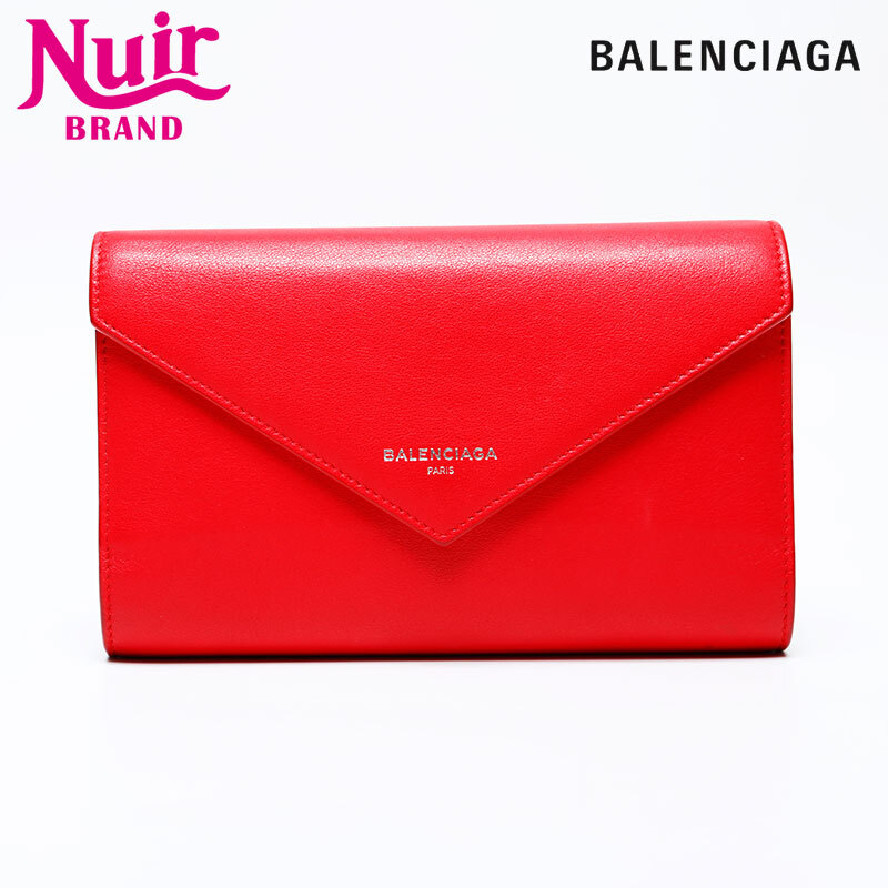 バレンシアガ BALENCIAGA ハンドバッグ レザー ペーパー ロング レッド拍卖