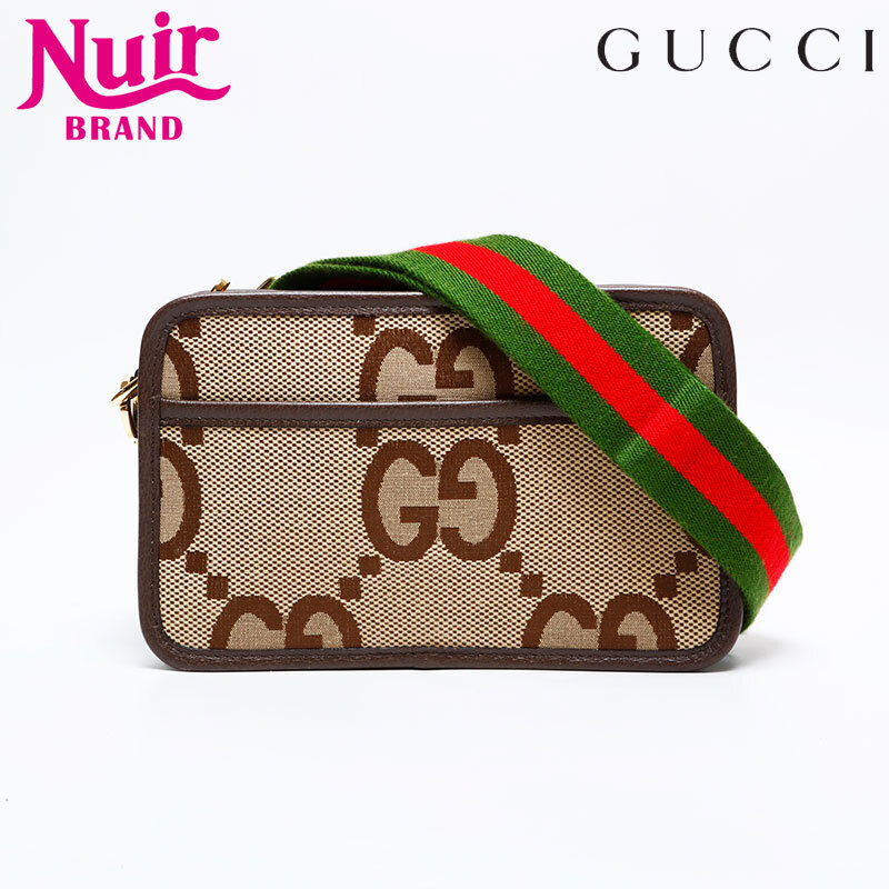グッチ GUCCI ショルダーバッグ GG ジャンボ キャンバス ミニ カメラ ブラウン拍卖