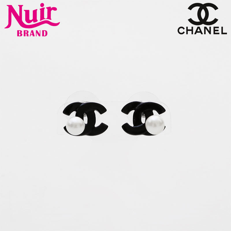 シャネル CHANEL ピアス 05P ココマーク パール 2005年 ブラック拍卖