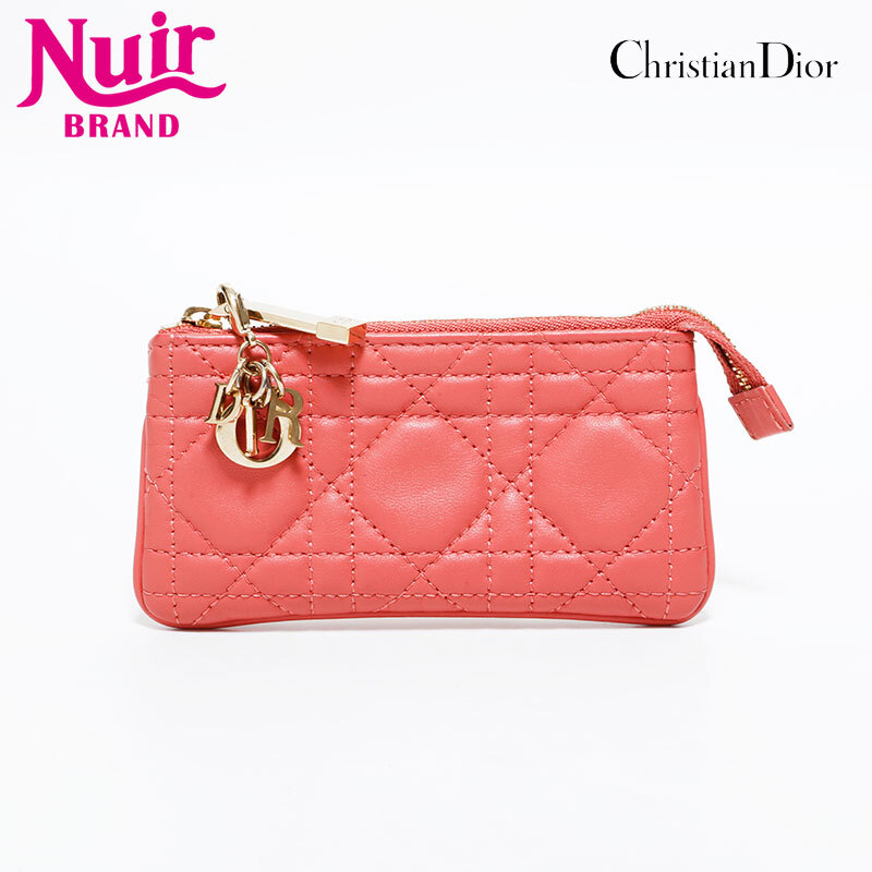 クリスチャンディオール Christian Dior コインケース ポーチ カナージュ ミニ ピンク拍卖