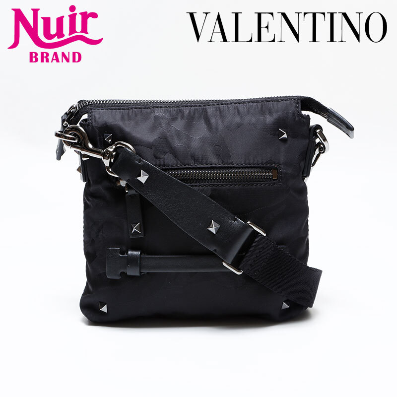 ヴァレンティノ VALENTINO ショルダーバッグ スタッズ ナイロン ブラック拍卖