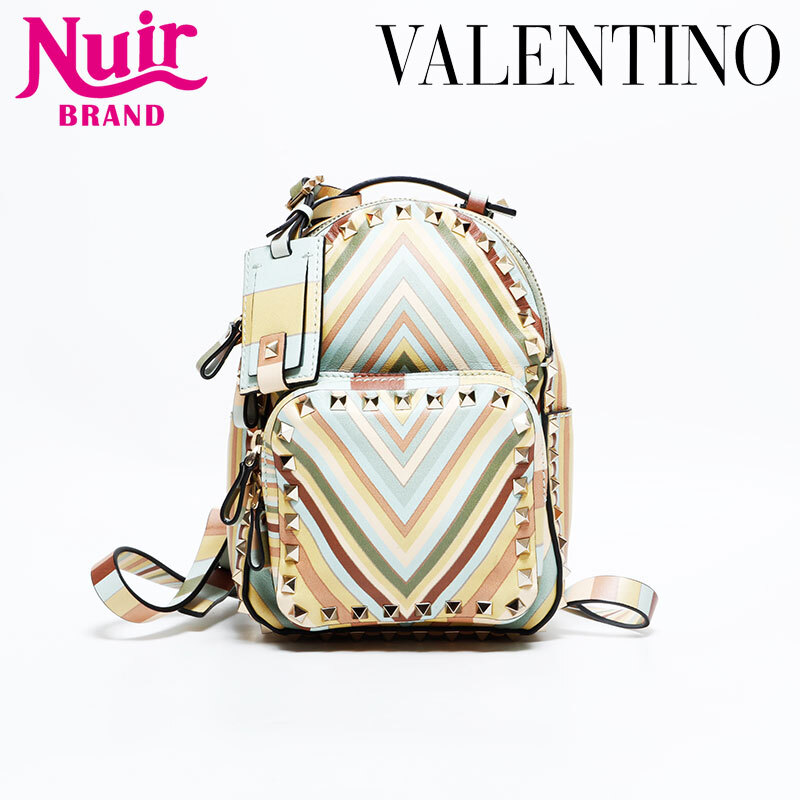 ヴァレンティノ VALENTINO リュック・デイパック レザー スタッズ マルチカラー拍卖