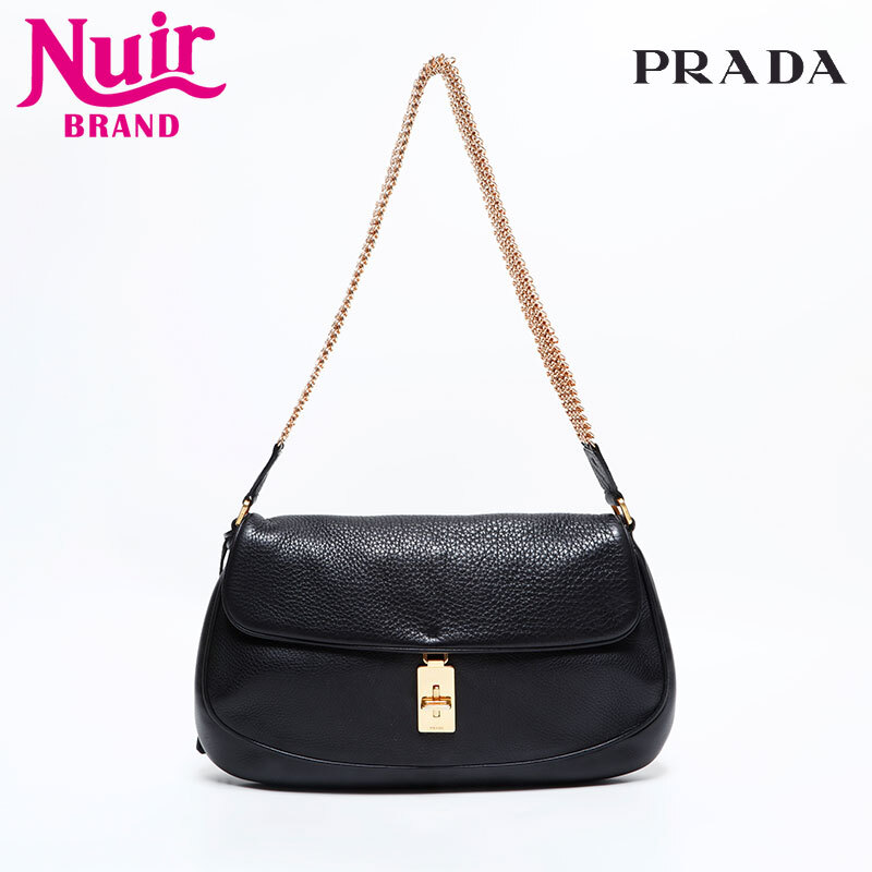 プラダ PRADA ショルダーバッグ チェーン レザー ブラック拍卖