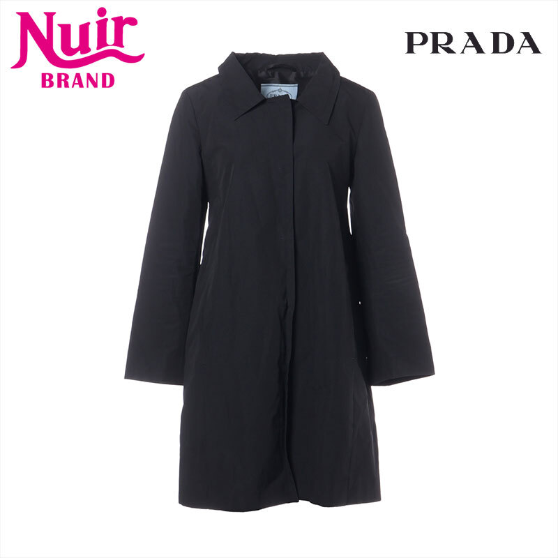 プラダ PRADA コート リボン Size:38 ブラック拍卖