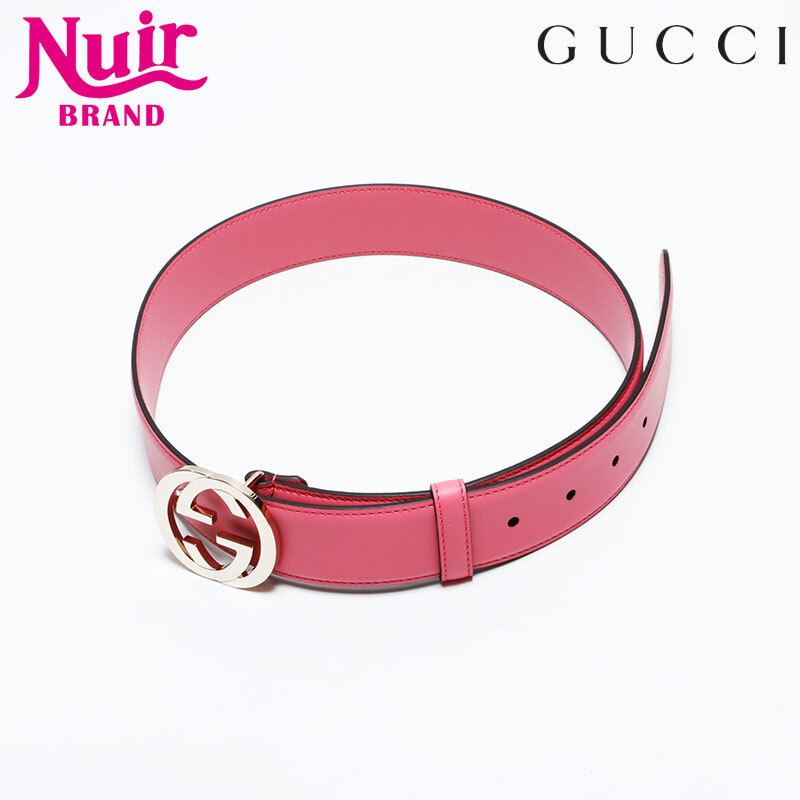 グッチ GUCCI ベルト インターロッキング G Size:80/32 ピンク拍卖