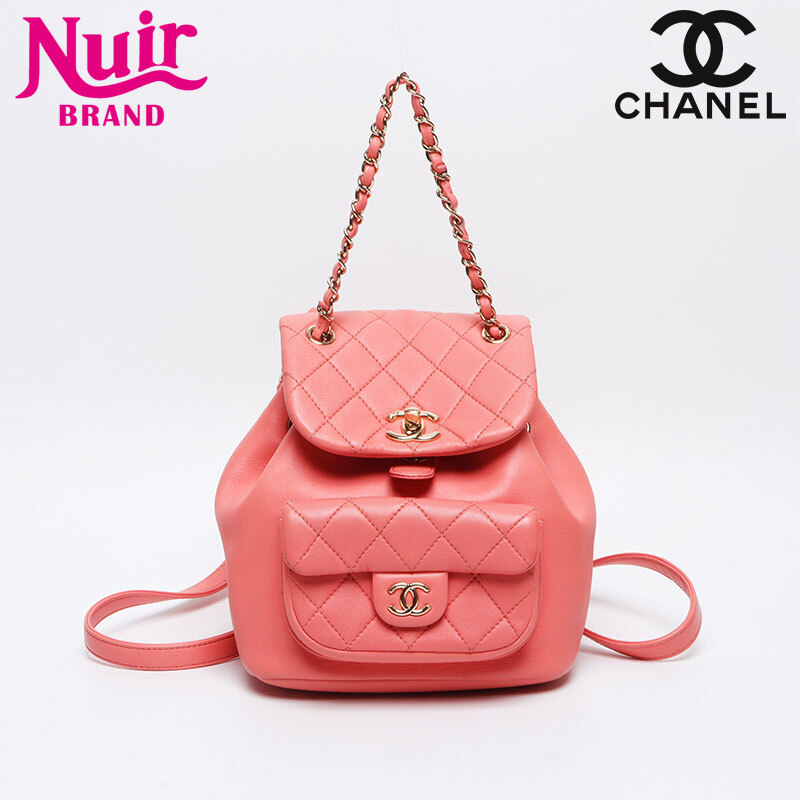 シャネル CHANEL リュック・デイパック マトラッセ ラムスキン ミニ チェーン ピンク拍卖