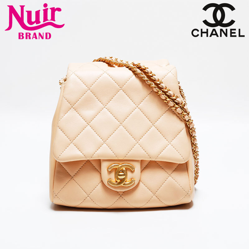 シャネル CHANEL ショルダーバッグ 27番台 2019 ラムスキン マトラッセ ダブルバッグ チェーン 双子 ベージュ拍卖