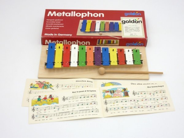 ◆◇Metallophon goldon from Germany GD11030 カラーメタロフォン12音 ゴールドン / ドイツ製 ナカノ 子供 知育楽器 鉄琴 / USED 中古◇◆拍卖