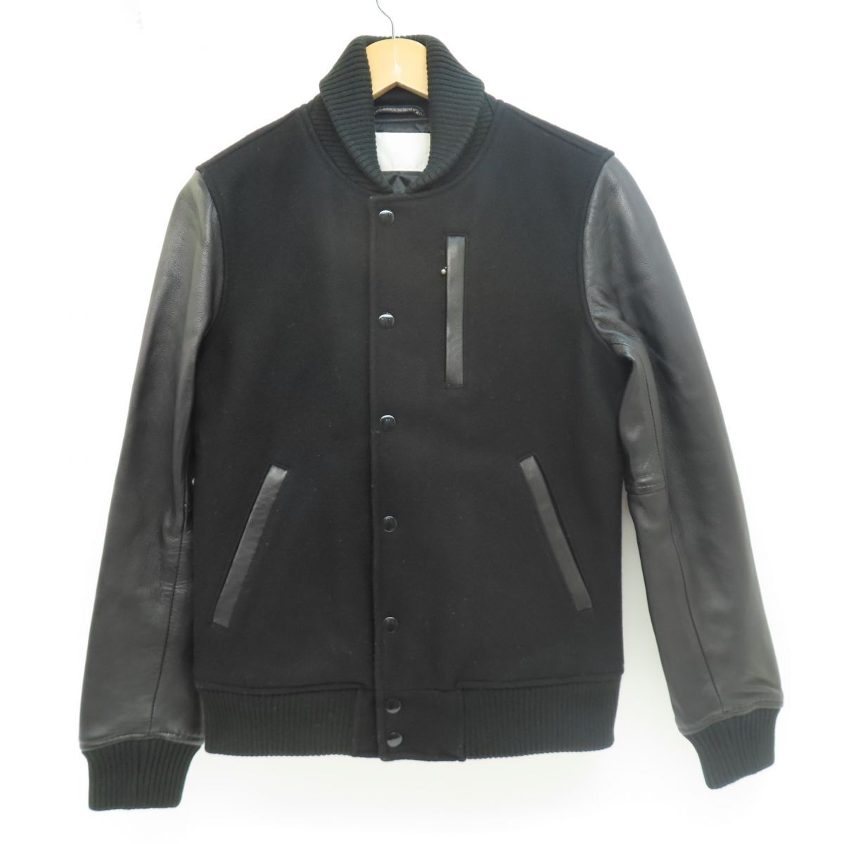 130 URBAN RESEARCH URiD アーバンリサーチ ラムレザー メルトン スタジャン UI52-17H001 Mサイズ ブラック ※中古拍卖