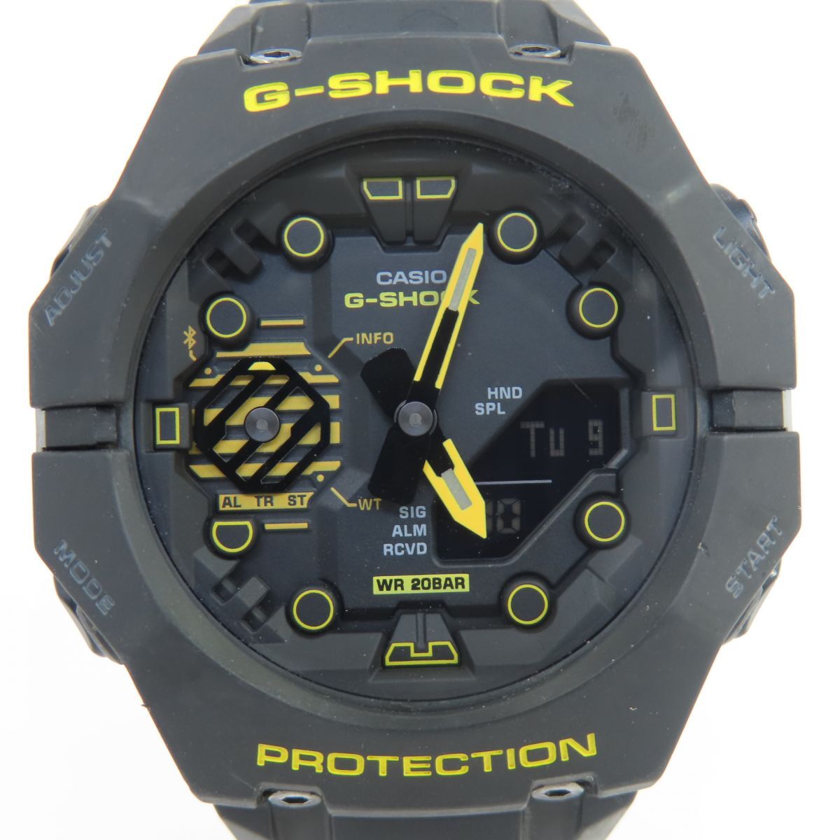 160s CASIO カシオ G-SHOCK Bluetooth モバイルリンク Caution Yellow GA-B001CY-1AJF クオーツ 腕時計 ※中古拍卖
