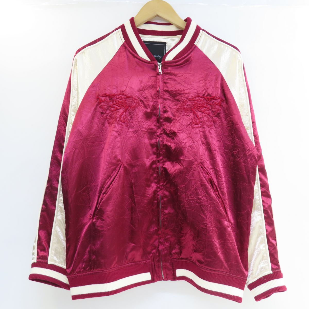 132 Unrelaxing アンリラクシング 虎刺繍 スカジャン ジャケット Mサイズ ※中古拍卖