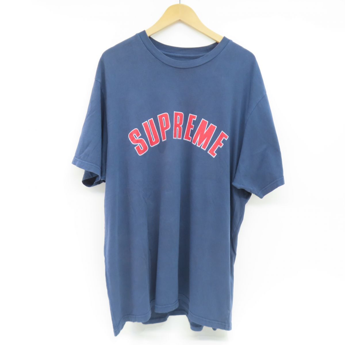 131 Supreme シュプリーム Cracked Arc S/S Top クラック アークショートスリーブ トップ XXLサイズ Navy ※中古拍卖