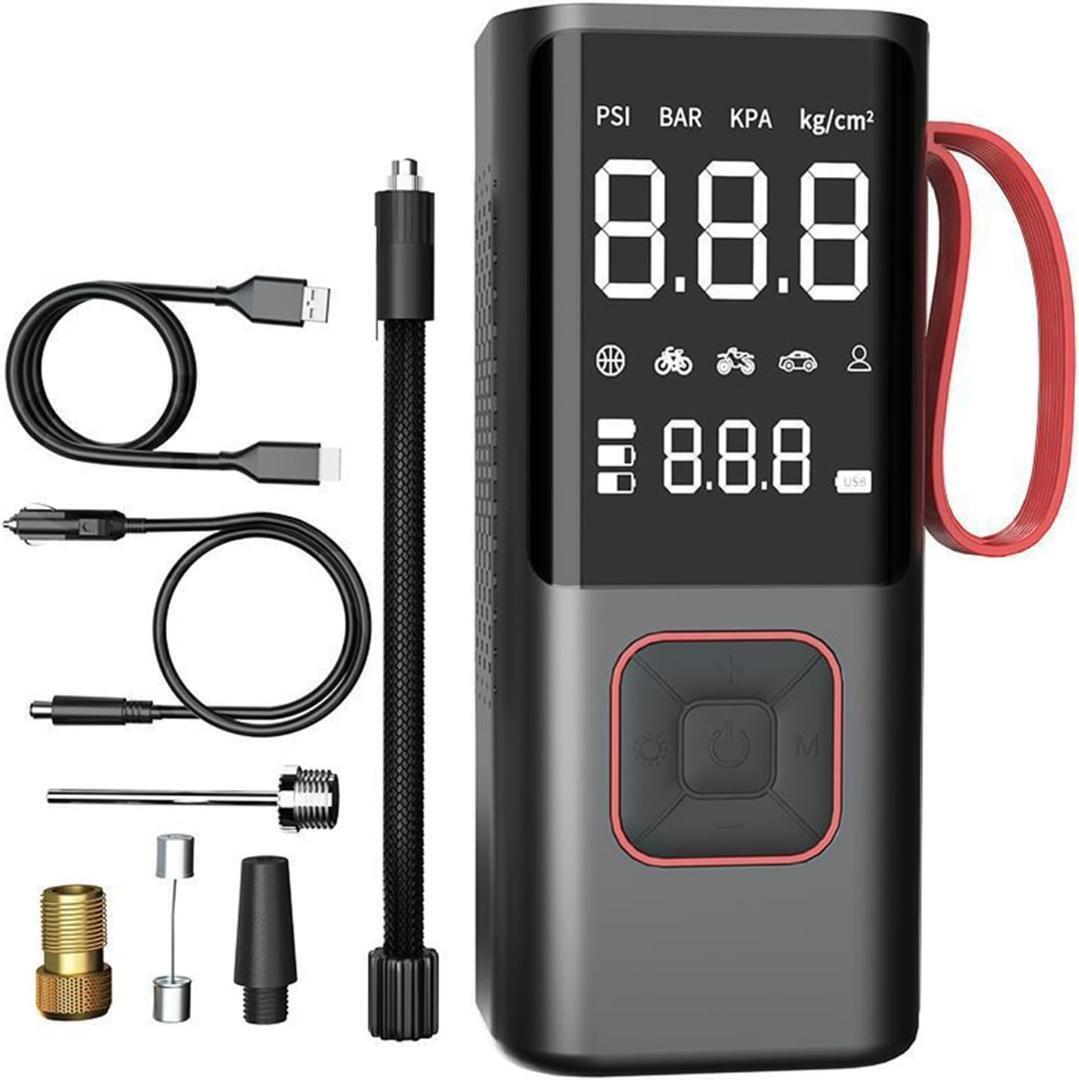 電動空気入れ エアーポンプ 充電式 4000mAh デジタル表示 コードレス拍卖